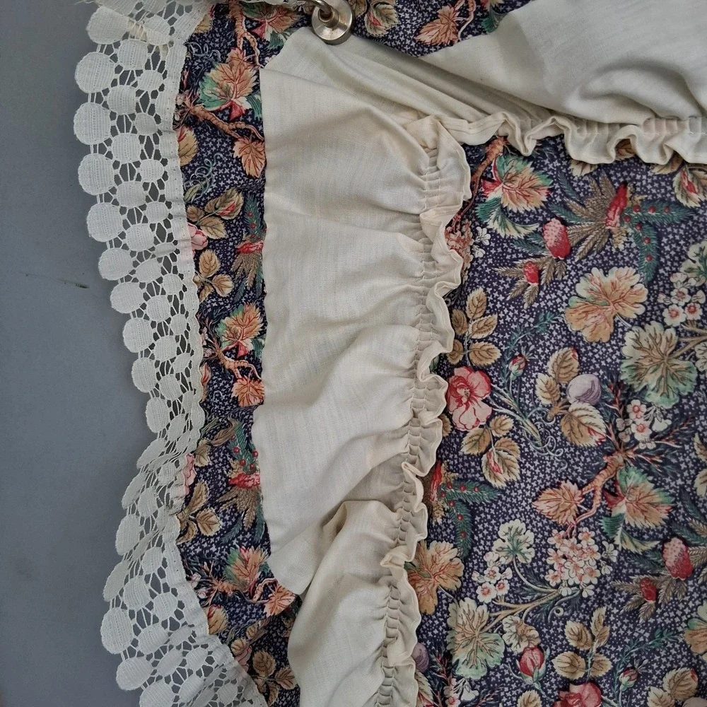 Vtg Concord Fabrics Cotton Blue Woodland Cottage Floral Pillow Sham Cottagecore